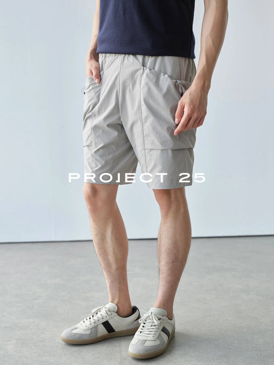 PROJECT 25 Mens Light 4-Way Stretch Cargo Shorts Waterproof Breath Multi Pockets Loose 5 Inch Outdoor Sports Tactical Shorts