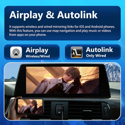 Wireless CarPlay Android Auto Display Multimedia Player For BMW X5 X6 F15 E70 E71 2009-2017 NBT CIC GPS Touch Screen 1920*720