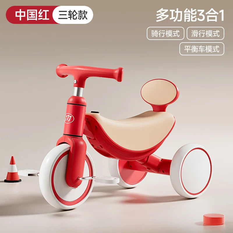 3-in-1 Multifunctional Kids Tricycle Toddler Pedal Balance Bike Infant Baby Gliding Sliding Bike Outdoor Riding Toy for Children
