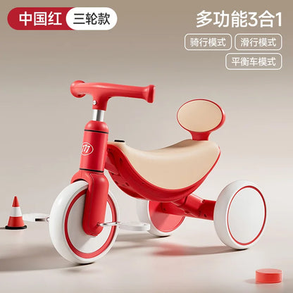 3-in-1 Multifunctional Kids Tricycle Toddler Pedal Balance Bike Infant Baby Gliding Sliding Bike Outdoor Riding Toy for Children