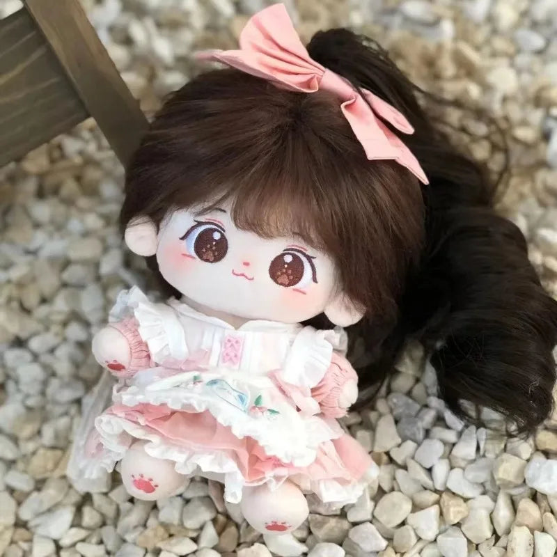 20cm Kawaii Cotton Dolls Anime Plush Stuffed Customization Figure Miaomiao Naked Figure Doll Wearable Clothing Dress Up Gifts