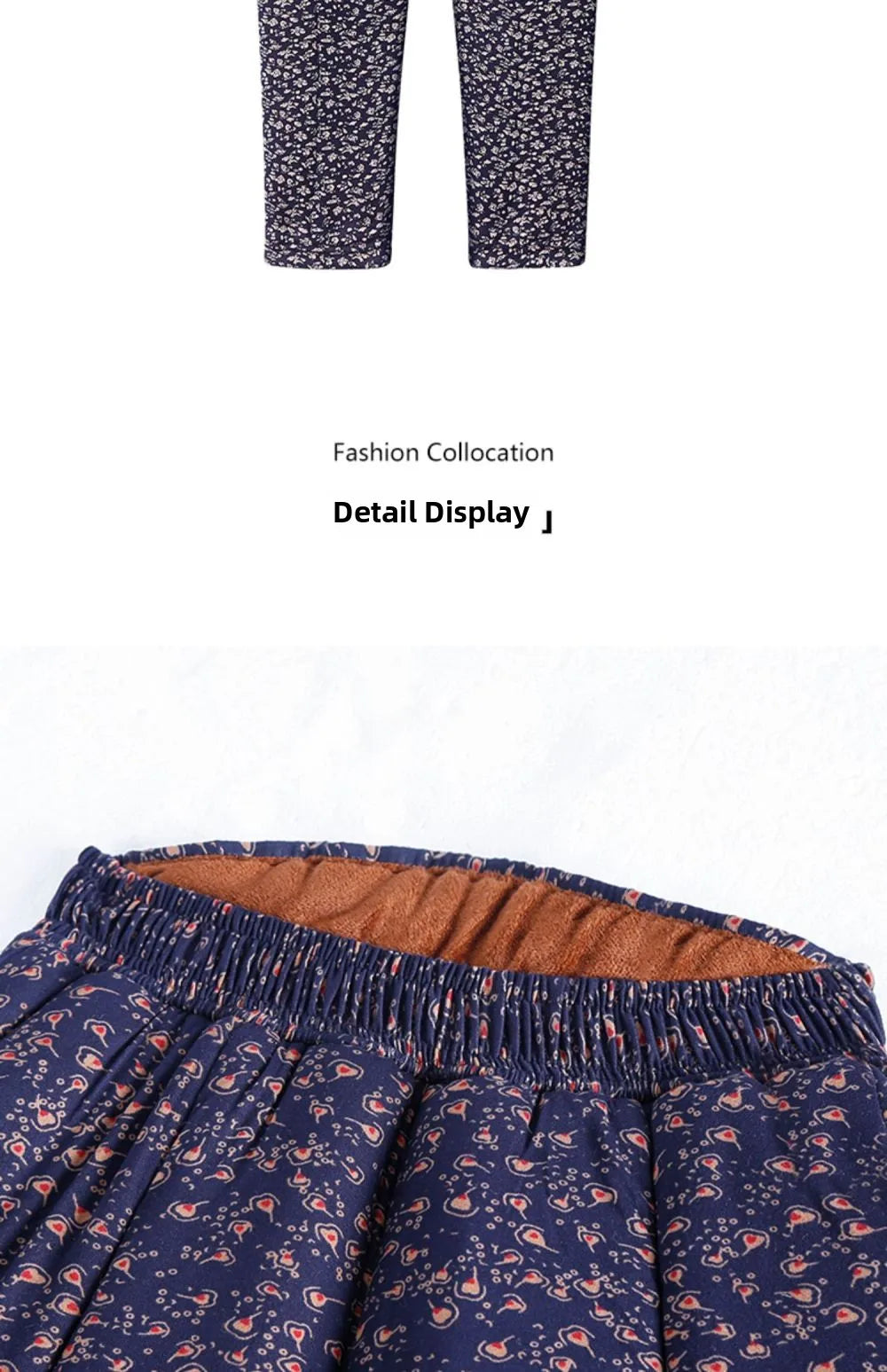 Thickened Camel down Women's Pants Autumn Winter Warm Long Trousers Fashionable Loose Fit Elderly Ladies Fashion Bamboo Leaf