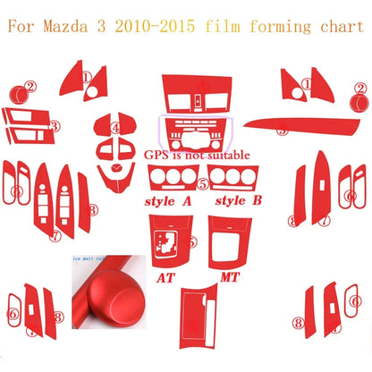 For Mazda 3 2010-2015 Interior Central Control Panel Door Handle Carbon Fiber Stickers Decals Car styling Accessorie