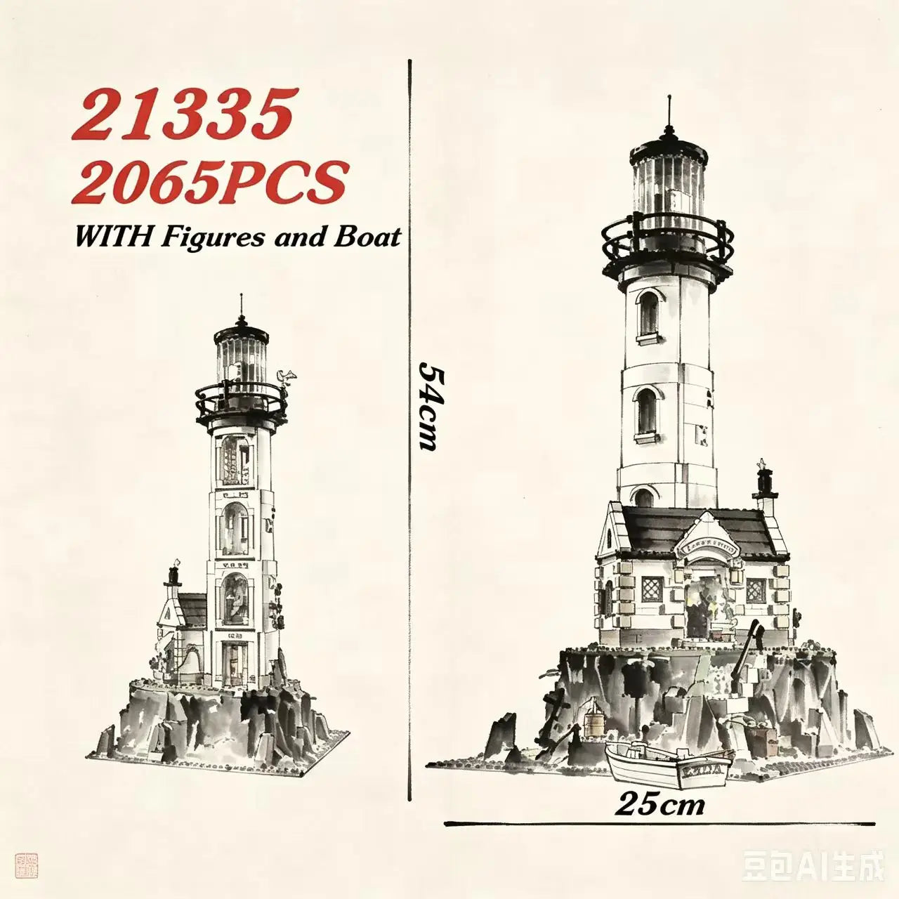 2022 New Electric Lighthouse 92882 2065pcs Model Building Block Motorised Bricks Assembly Toys For Christmas Gifts