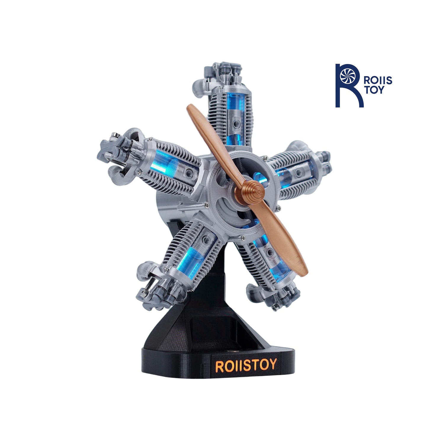 5-Cylinder Radial Engine Building Set Mini Military Plane Engine Model Kit That Runs Compatible with WW2 Blocks DIY Assembly STE