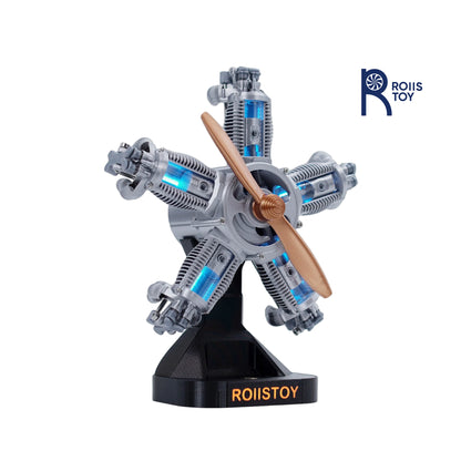 5-Cylinder Radial Engine Building Set Mini Military Plane Engine Model Kit That Runs Compatible with WW2 Blocks DIY Assembly STE
