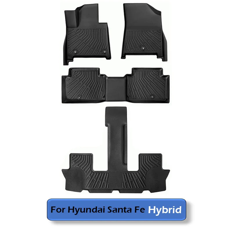 [Hybrid] TPE Floor Mats for 2024 - 2026 Hyundai Santa FE Hybrid All Weather Protection Cargo Liner Trunk Mat with Backrest Pad