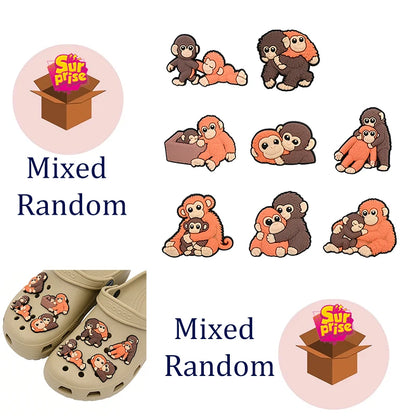 Monkey Family Croc Charms Set, Cute Gorilla Family Shoe Decorations, DIY Shoe Pins  Perfect Gift for Animal Lovers