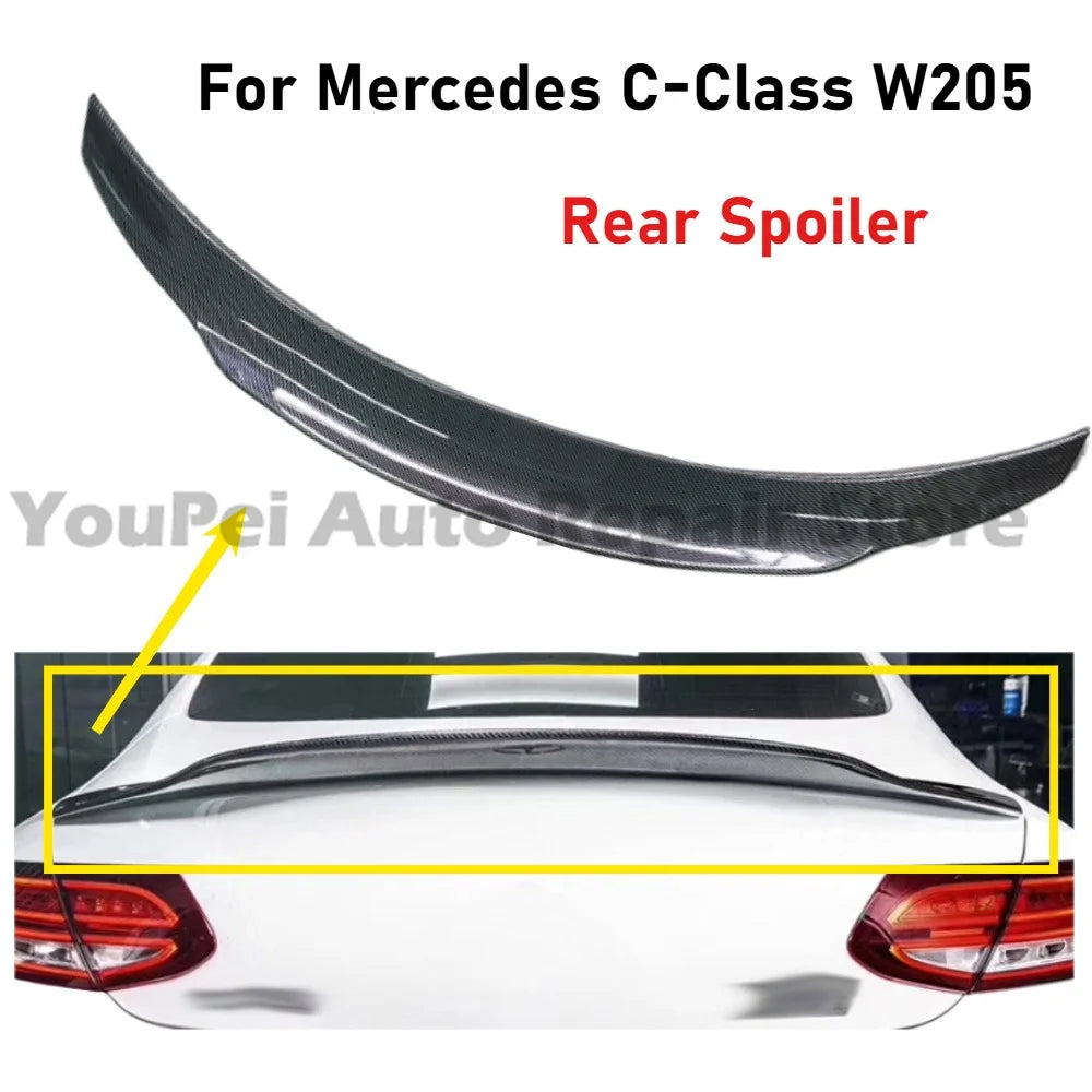 \PSM Rear Spoiler For Mercedes C-Class W205 Coupe, Perfect Curve Fit, Strong 3M Adhesive, No Paint Damage, Stylish & Stable