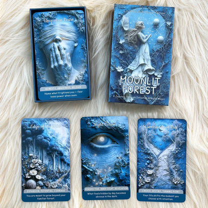 54 Cards Moonlight Forest Oracle Deck, 13x8 Cm, Discover Your True Thoughts, Wildlife Guardian Card Game, Revealing Spirituality