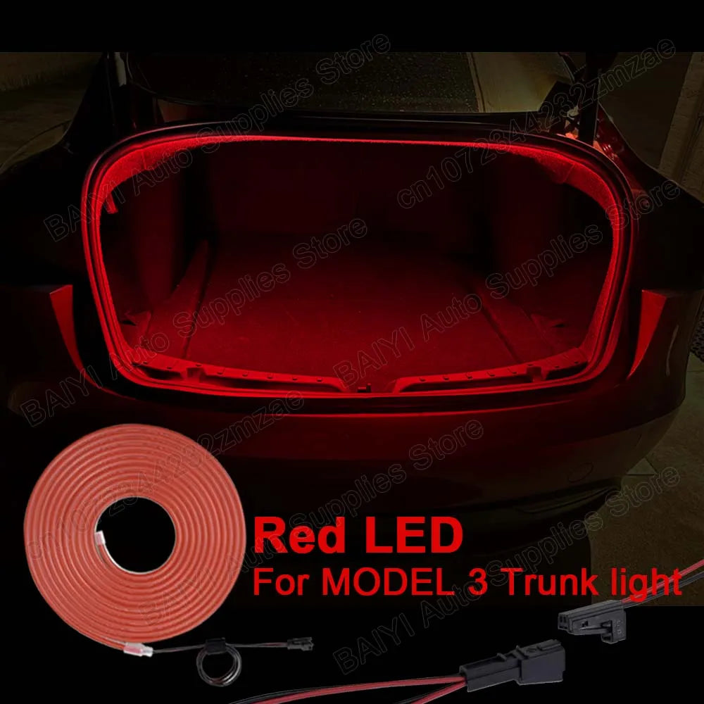 For Tesla MODEL 3 highland Car trunk light bar, Plug & play Rear luggage decoration lights, LED Car interior atmosphere light