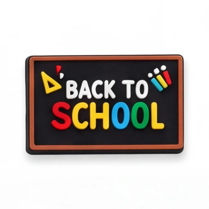 1-20pcs School Student Future Leader Book PVC Sandal Shoe Charms Buckle Clog Fit Wristbands Backpack Decorations Kid Party Gift