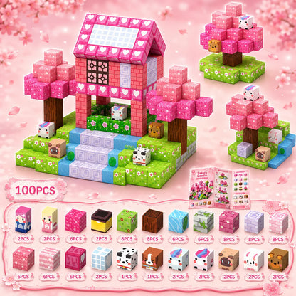 Magnetic Building Blocks Magnet World Magnetic Farm Style Tin Box Construction Brick Cube STEM Boy Girl Children Toy Set Gift
