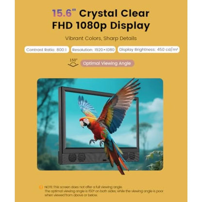 15.6 Inch Small Smart TV - Full HD 1080p Compact Flat Screen Smart Television with Wi/Fi, Bluetooth, Voice Remote for Kitchen,