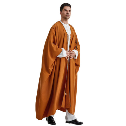 Saudi Arabian Men's Tobey Robe Dubai Robe Abaya Middle Eastern Men's Cloak Islamic Festival and Traditional Ceremonial Clothing