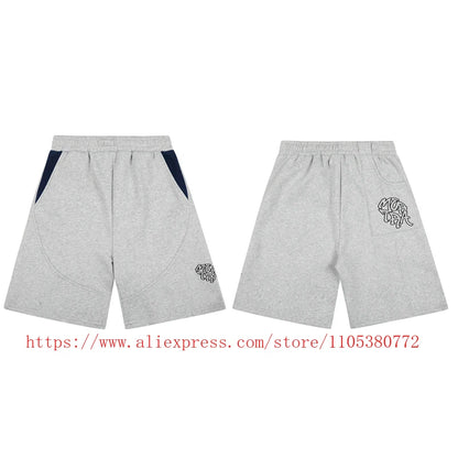 High Street Trendy Men's Mertre Denim Shorts Summer Loose Versatile Straight Leg Heavy Fabric Pants Stock