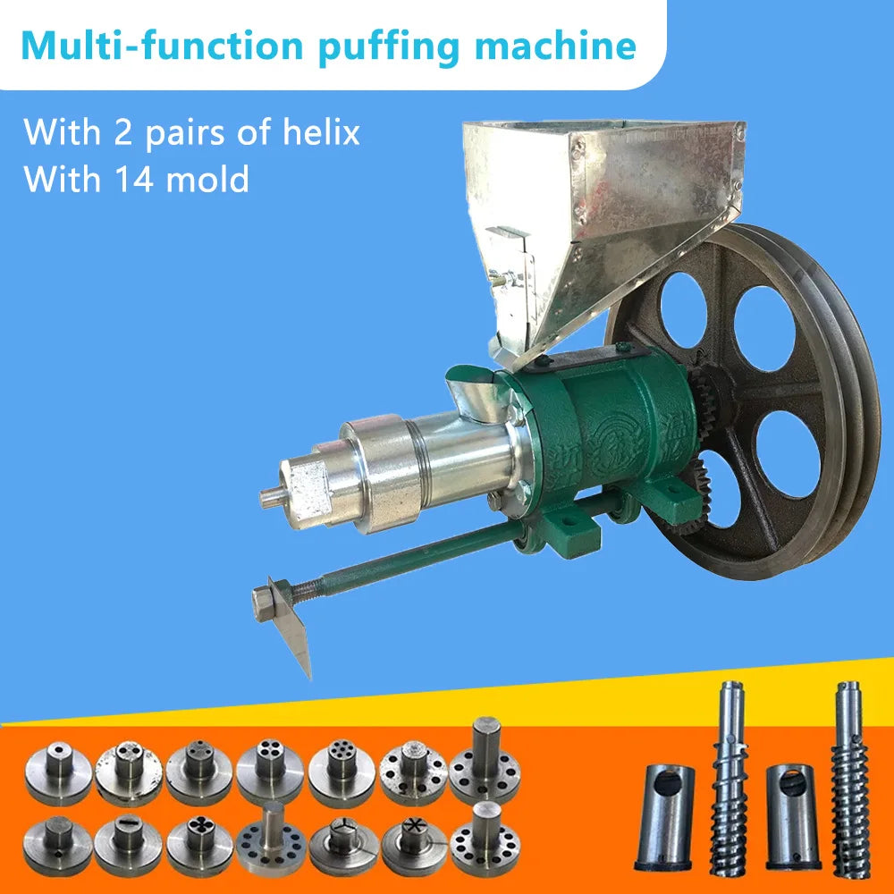 Commercial Popcorn Machine Automatic Cut Puffed Food Maker For Rice Corn Grains Multifunction Snack Machine Puffing Equipment