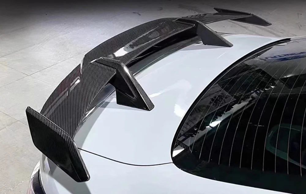 Car Modification Universal Tail Wing Without Punching MP Large Tail Fixed Wing Carbon Grain GT Tail Spoiler Car accessories