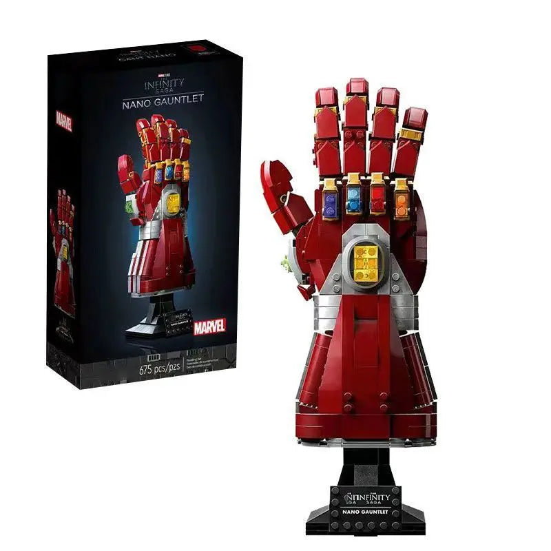 Marvel 32cm Iron Man Nano Gauntlet Building Blocks Toy - Thanos Infinity Gloves DIY Puzzle Model Toy for Collectors
