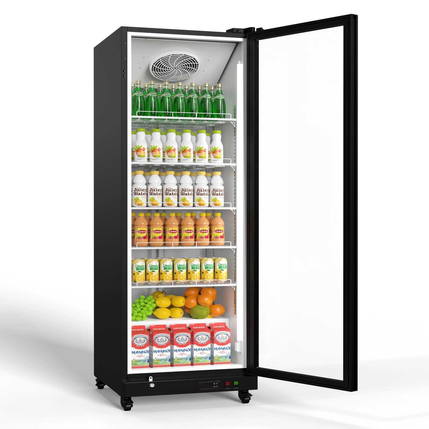 Yeego Commercial Display Beverage Refrigerator 12.36 cubic feet Vending machine beverage cooler with LED lights and adjustable shelf suitable for 0-22 ° F Supermarket,Business,Grocery Store,Office,Home