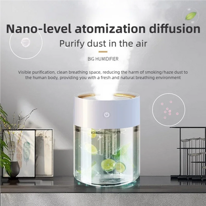 TINSOL 2000ml Triple-Nozzle Spray Humidifier USB Humidifier Air Purifier Mist Purifier Ideal for Home and Office Use