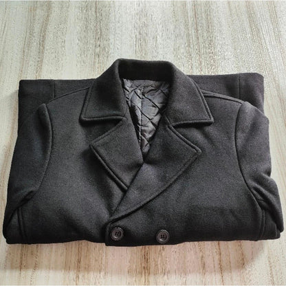 Eur Sizes Male Casual Business Jacket Autumn and Winter High-end Double-breasted Men's Woolen 40% Wool Coat Warm Trench Coat