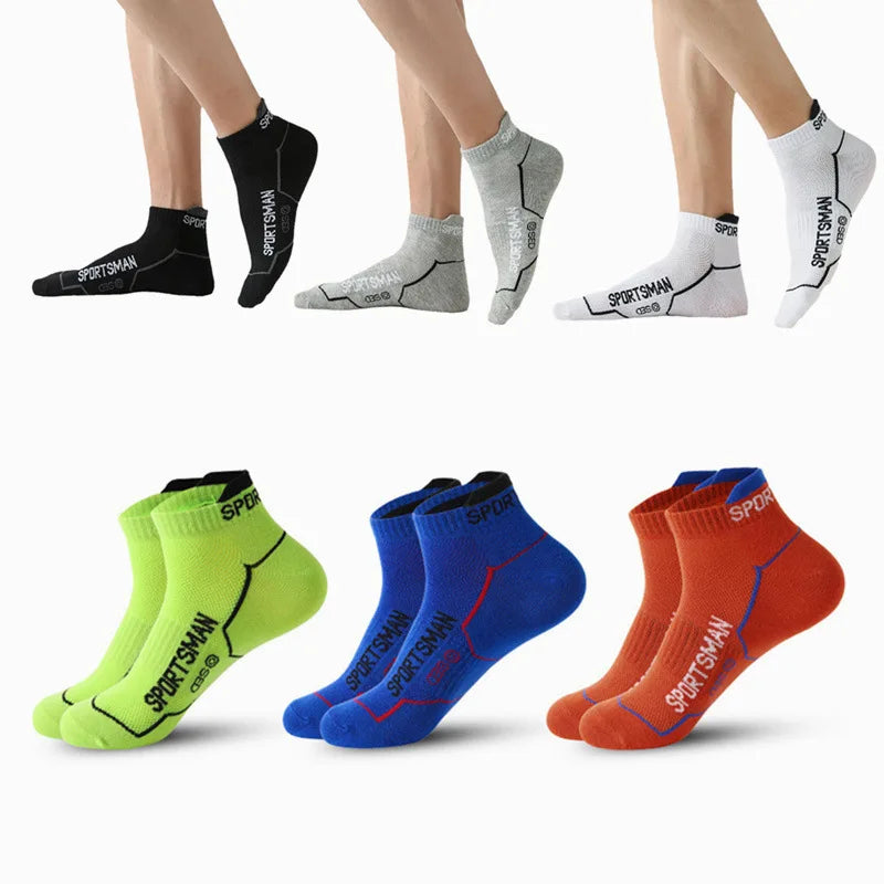 10 Pairs Men's Ankle Running Socks Cotton Breathable Marathon Sports Short Socks Comfortable Sweat Absorption Fitness Socks
