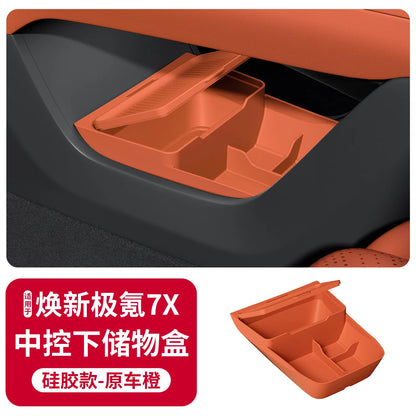 For 2025/2026 ZEEKR 7X Central Control Lower Level Organizer Storage Box Armrest Box Below Silicone Tray Car Accessory