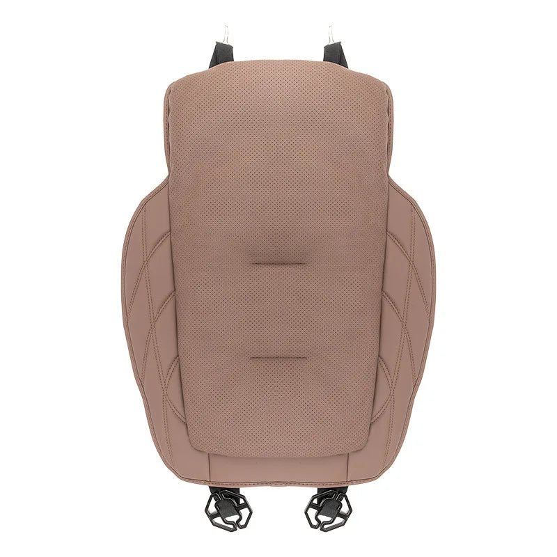 Nappa Leather Car Seat Cushion Rear Integrated Lumbar Support for All Seats Breathable Ventilated Comfort Auto Accessories