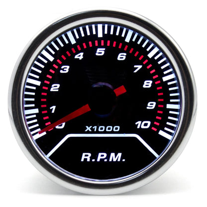 52mm Racing Gauge 12V LED Smoke Len -1~0~2 BAR Turbo Boost Water Temperature Oil Pressure Voltmeter Air Fuel Ratio Meter For 12V