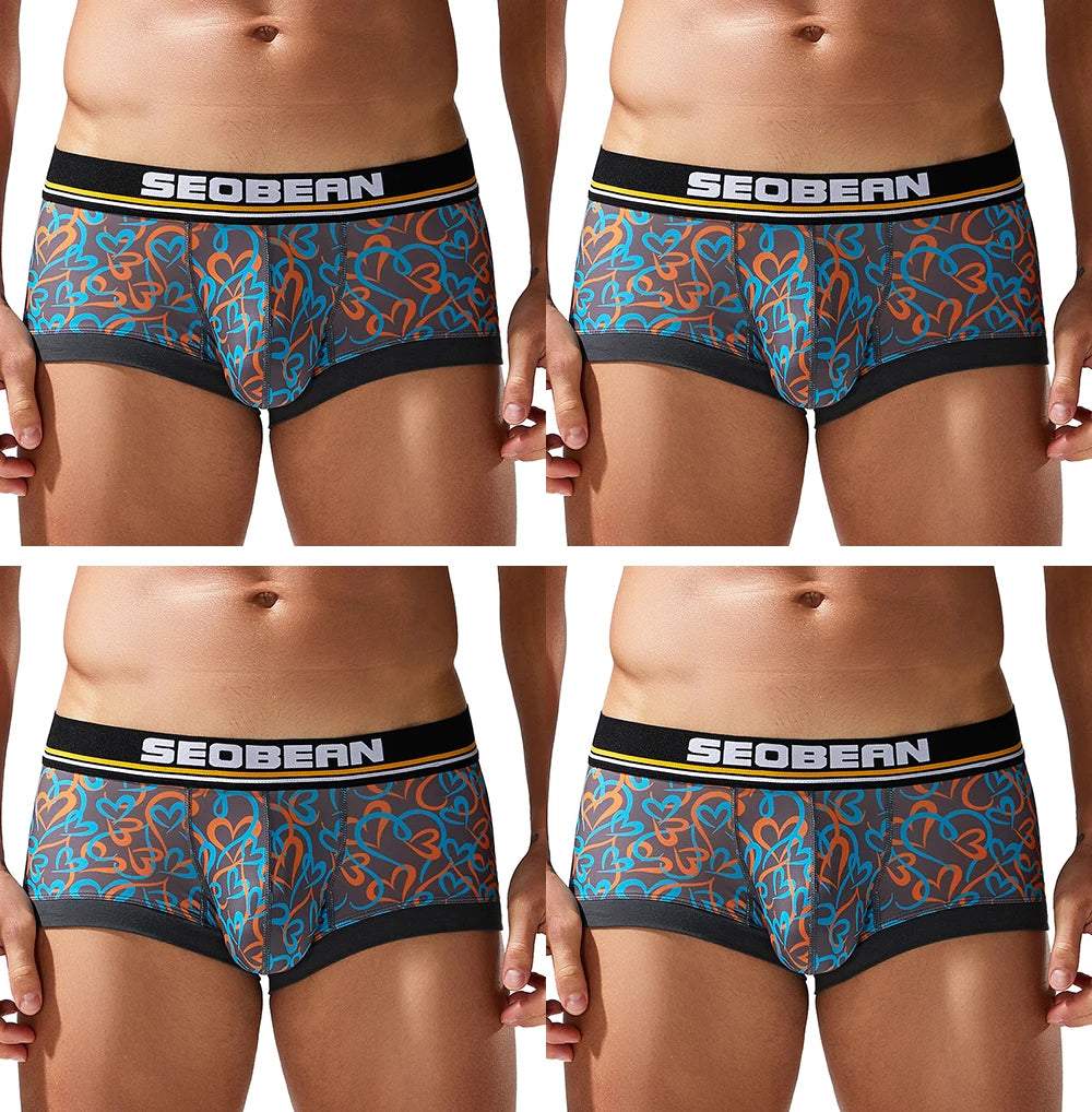 Tauwell 4-Pack Men's Summer Ice-Cool Comfortable Boxer Briefs Underwear Soft Breathable Casual Briefs for Men
