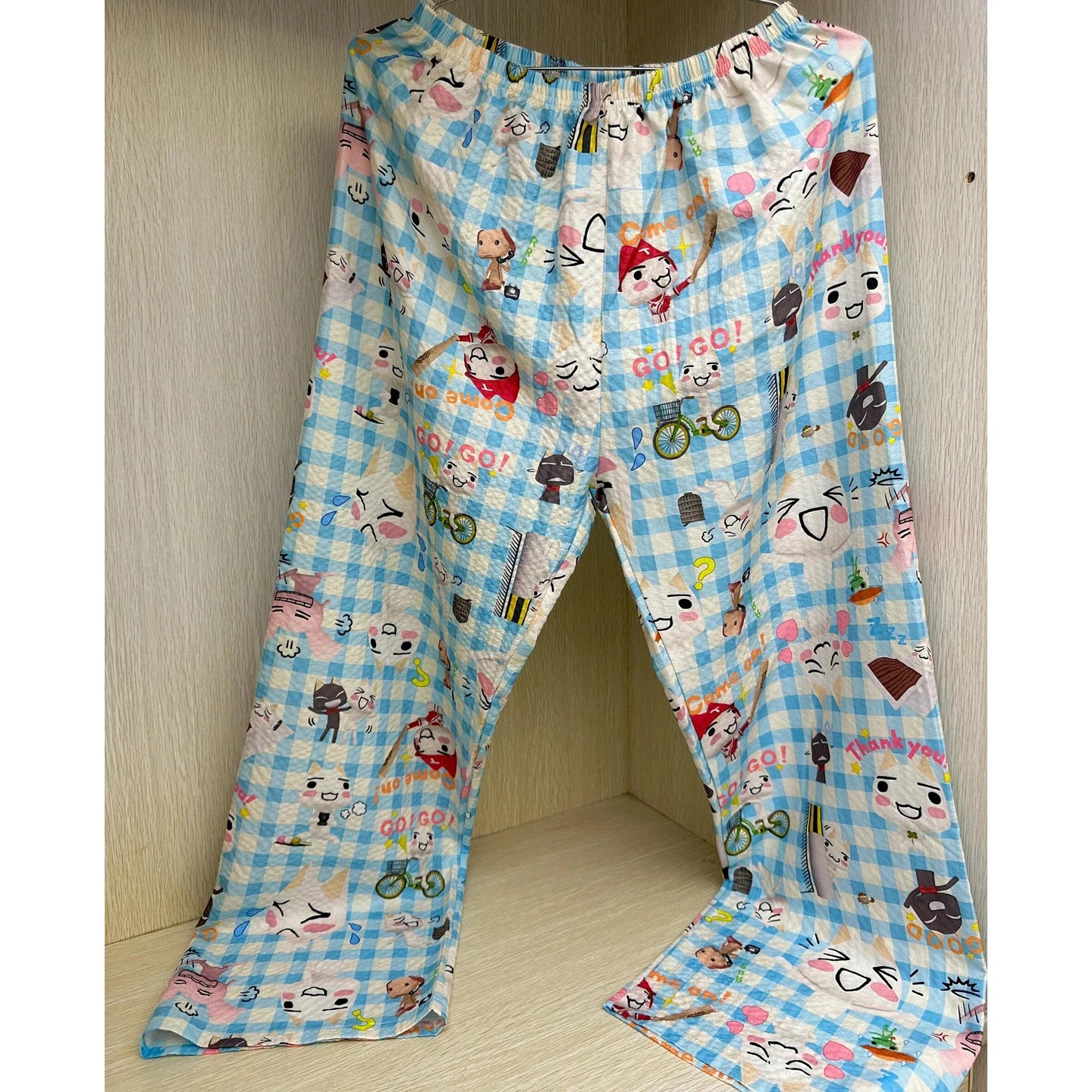 Large Size Pure Cotton Sleepwear Set for Men And Women with Long Sleeves And Pants Cute Cartoon Design for Autumn And Winter