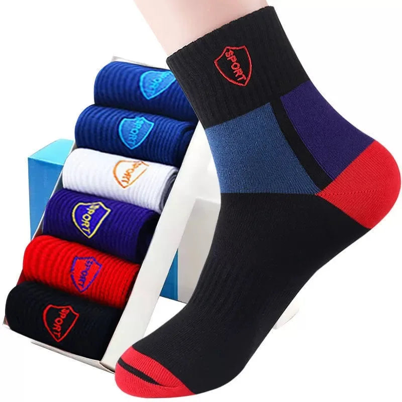 5 Pairs Premium Thickened Business Seasonal Versatile Stylish Mid-calf Socks for Men Anti-odor Mid-calf Athletic Socks