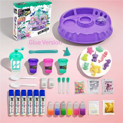 IY Crystal Slime Shaker Cup Set Magical Slime Shaker Powder Fluffy Slime Kit Handmade Educational Stress Relief Toy Princess Sty