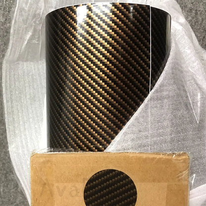 30/50CM High Gloss Texture Black Gold 2D Car Body Interior Accessorie Vinyl Decoration Films Car Carbon Fiber Vinyl Wrap Sticker