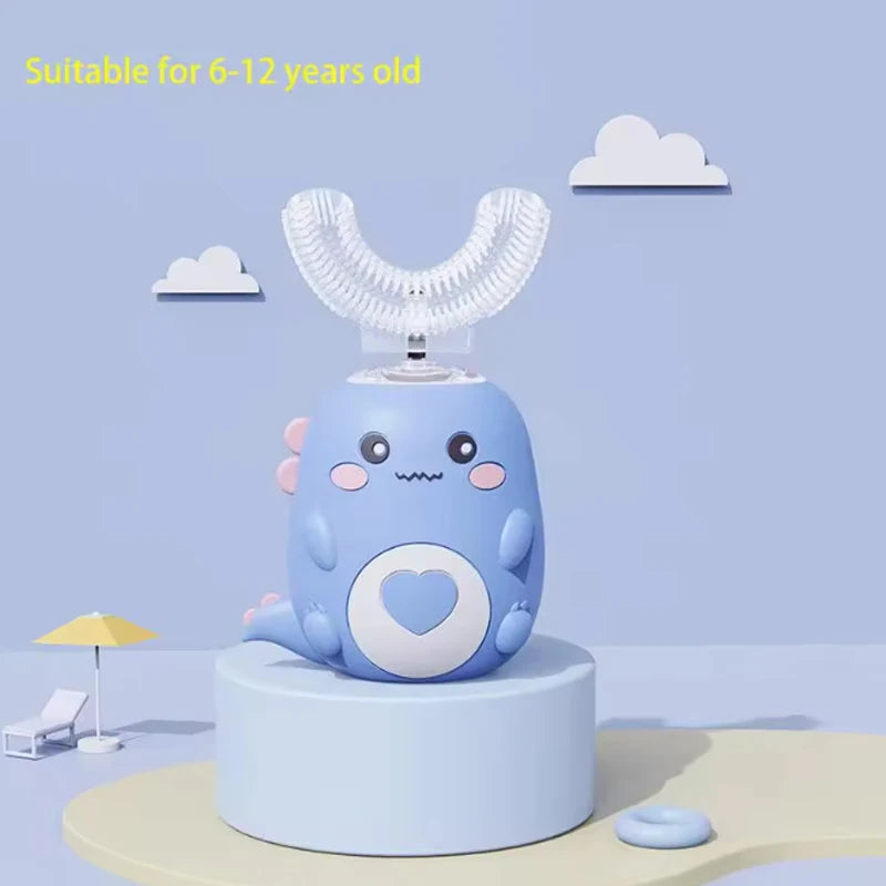 Children'S Electric Toothbrush Food Grade Silicone Oral 360 Degree Automatic Usb Charging Smart Children'S Toothbrush U-Shaped