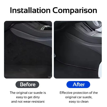 For Tesla Model 3 Y 2021-2026 LHD Center Console Two Side Anti Kick Pad Protector PU Leather Sticker Foot Cover Car Accessories