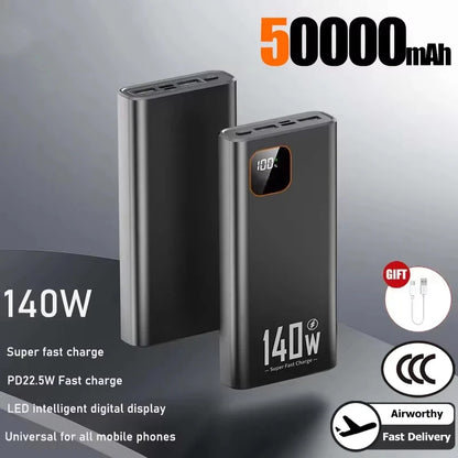 Lenovo 140W 500000mAh Ultra Capacity Junp Starter Super Fast Charging CCC Portable Battery Charger For IPhone Samsung 2026 New