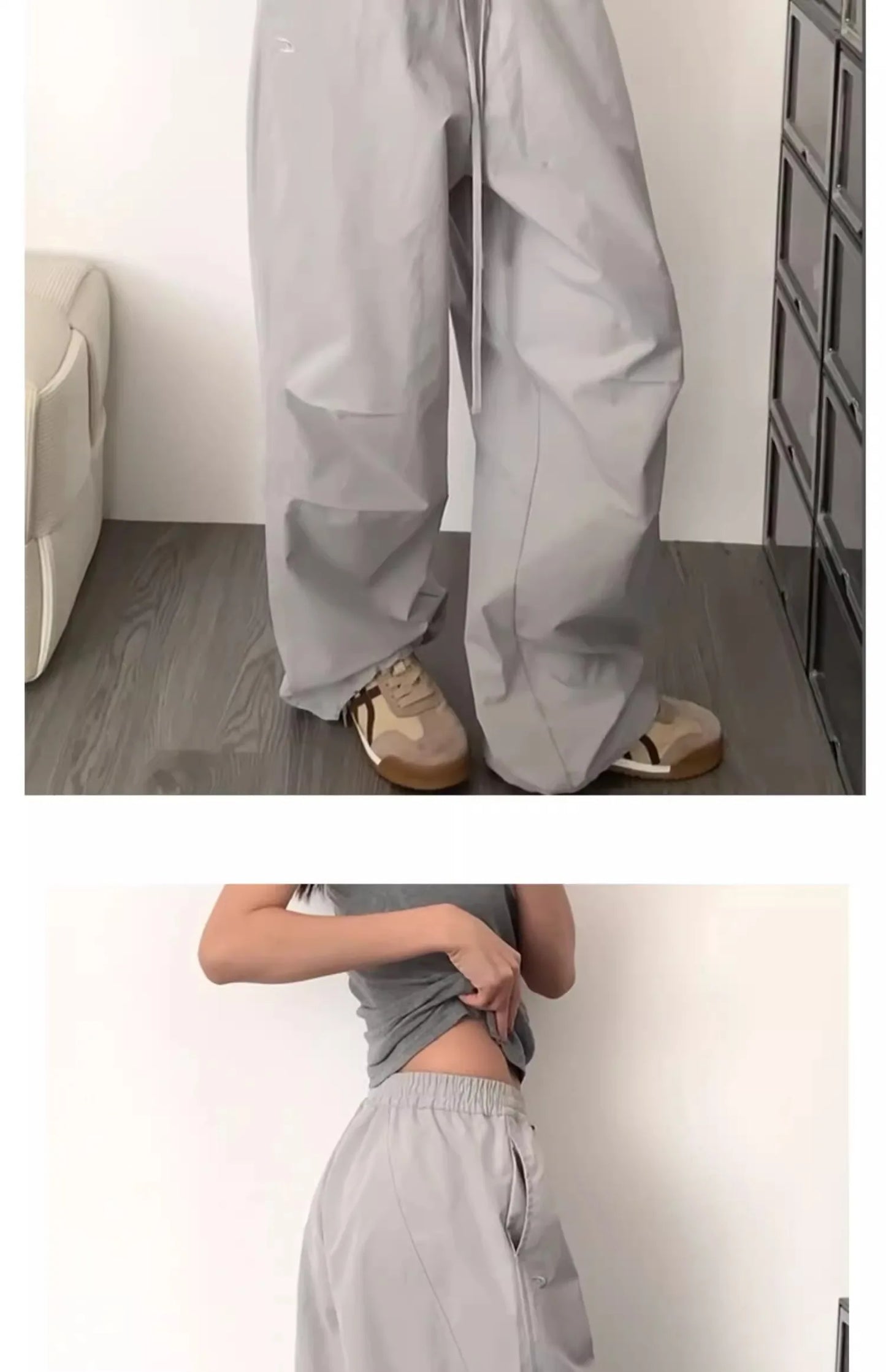 American Lazy Casual Parachute Embroidery Sweatpants Women's Spring Summer 2025 New Slimming Drape Loose Work Trousers