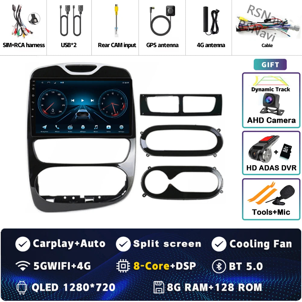 Android 15 Carplay Auto WIFI+4G For Renault Clio 3 4 2012 2013 2015 - 2018 Car Radio GPS Stereo Multimedia Player 2din Wireless