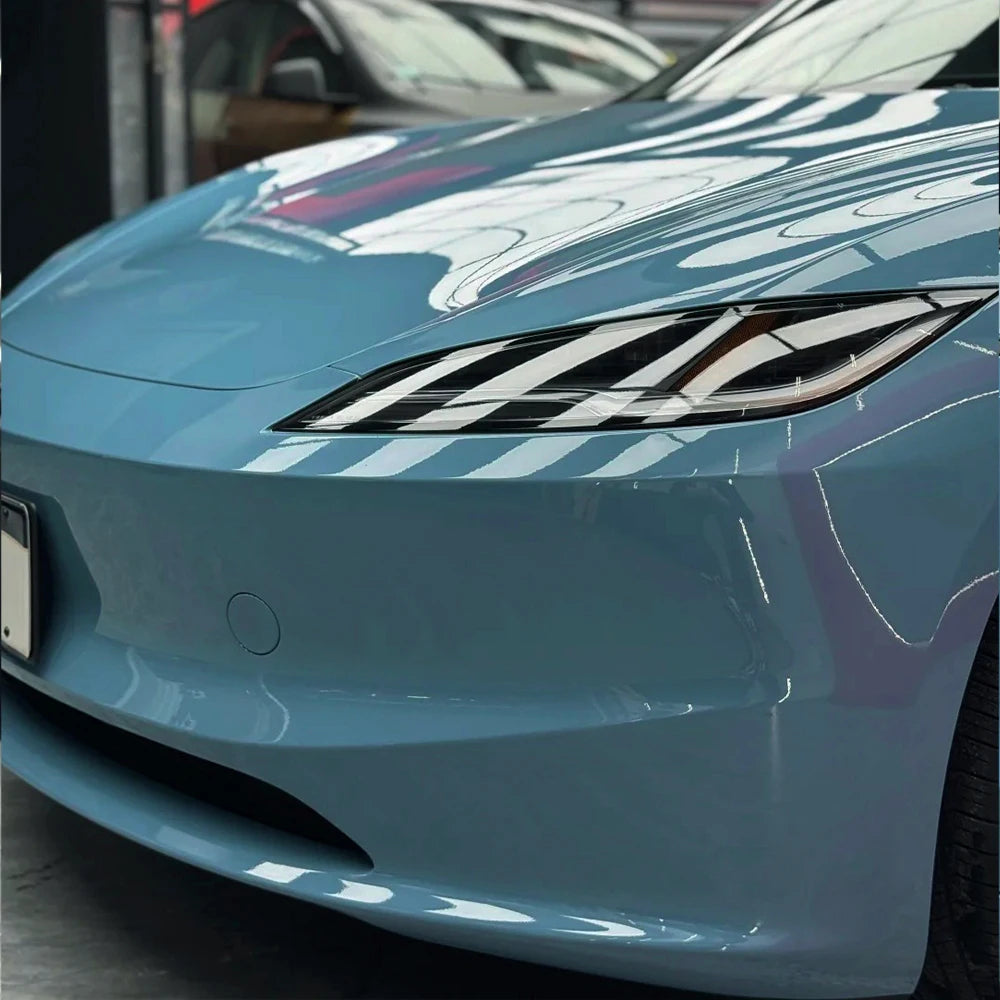 PET Smoke Rain Blue Car Vinyl Wrap Film Waterproof Scratch Resistant Stickers for Auto Motorcycle Body DIY Modification Decal