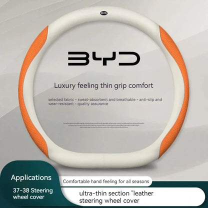 Genuine leather car steering wheel cover suitable for BYD Ato 3 Fa Feng Tang F3 E6 Yuan Song Plus EV F0 Qin Han Dolphin S6