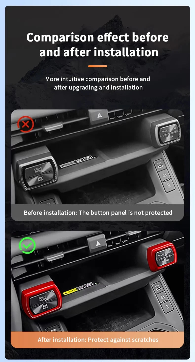 For Toyota RAV4 XA60 2026 ABS Red Gear Shift Cover Trim Central Control Strip Air Outlet Trim Interior Decoration Accessories