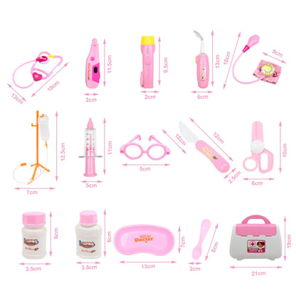 18Pcs/Set Doctor Box Toys Accessories Sound Light Effect Interactive Develop Intelligence Parent-child Interaction Doctor Toys