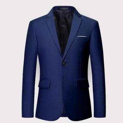 Men White Formal Jackets Two Bittons Long Sleeve Korean Mens Suit Jackets Office Wear Wedding Blazer