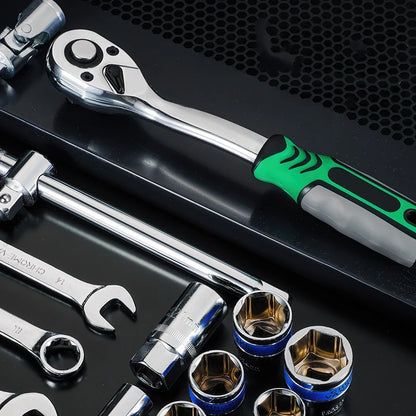 Advanced Car Repair Kit , Ratchet Wrench Set with Sockets Screwdriver Bits, Professional Tool Set, Car Maintenance Essentials