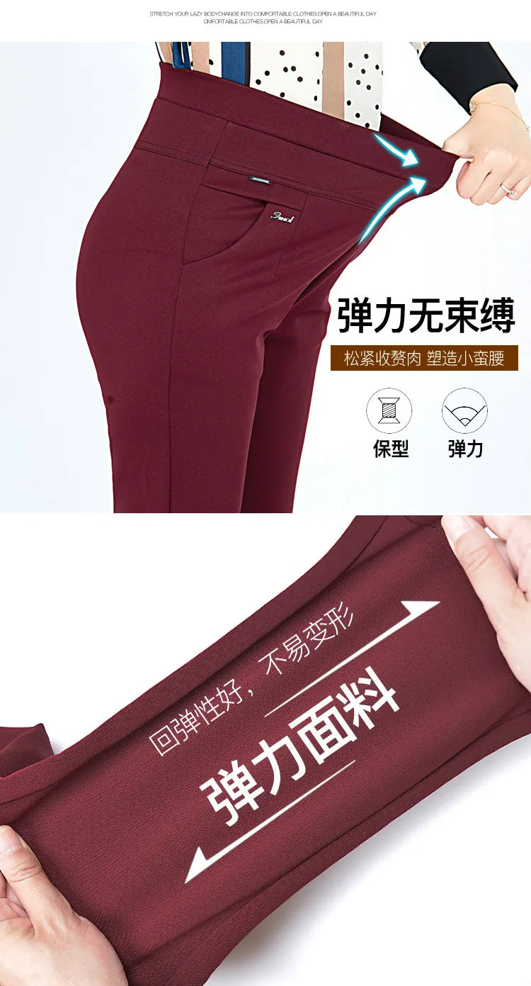 Women's High Waist Elastic Cargo Fit Pants, Lady Pencil Pants, Streetwear, Y2K Clothing, Traf Official Store Sets, Autumn Clothe