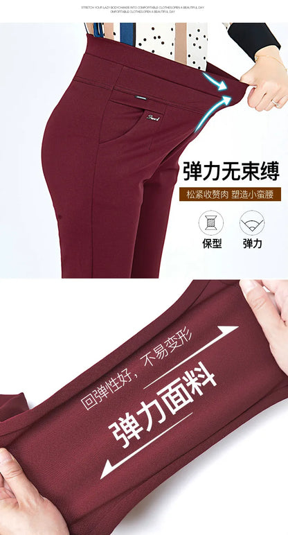 Women's High Waist Elastic Cargo Fit Pants, Lady Pencil Pants, Streetwear, Y2K Clothing, Traf Official Store Sets, Autumn Clothe