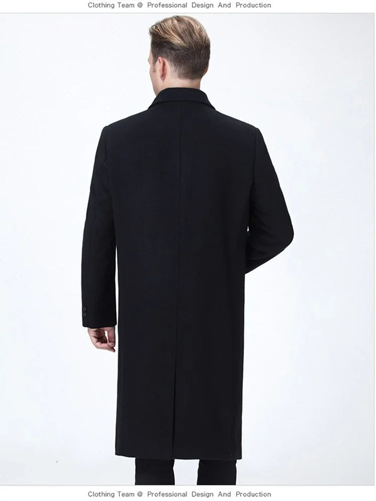 Autumn Winter 85% Cashmere Coat Men's Knee Long Woolen Jacket Business Casual Large Size Clothes Men Clothing Loose Warm Top 6XL