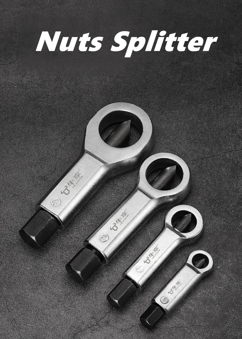 Nut Screw Splitter Set Remover Tools,Rusted Nut Breaker,Steel Nut Remover Extractor,Manual Pressure Nut Cracker Metal Splitter